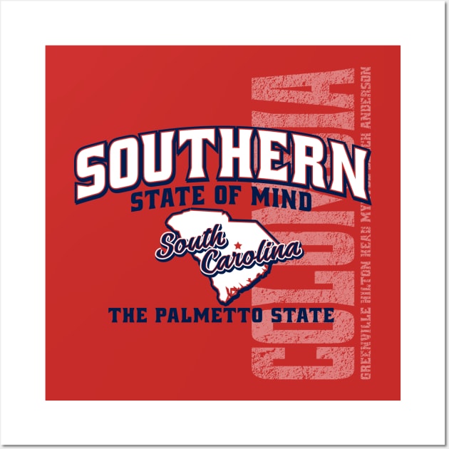 Southern State of Mind-South Carolina 1 Red Wall Art by 316CreativeGroup